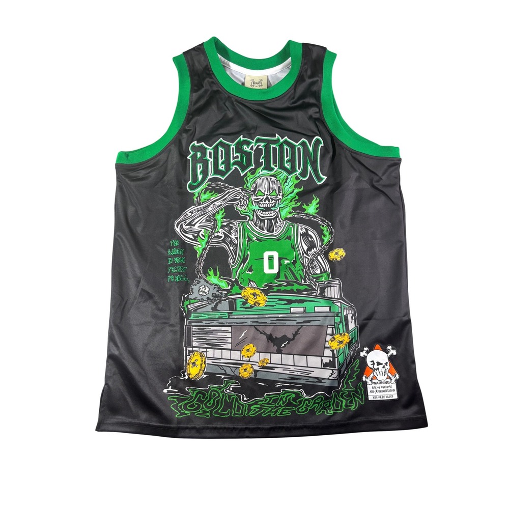 Brand X Boston Tatum 0 Cold In The Garden Graphic Basketball Jersey Black XL